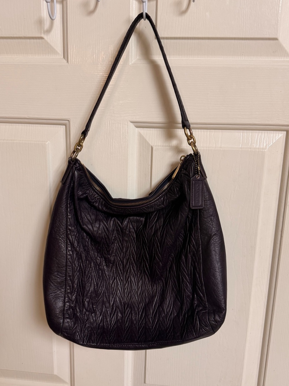 VTG Coach Legacy hobo Bag Eggplant Gathered texture